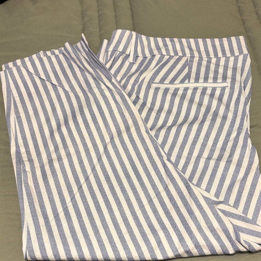 Old Navy Blue and White Striped Women's Pixie Pants